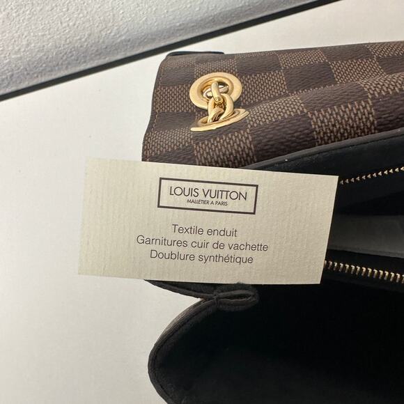 Louis Vuitton Damier Ebene Vavin PM Shoulder Bag – Black Leather & Brown Canvas - Picture 10 of 16